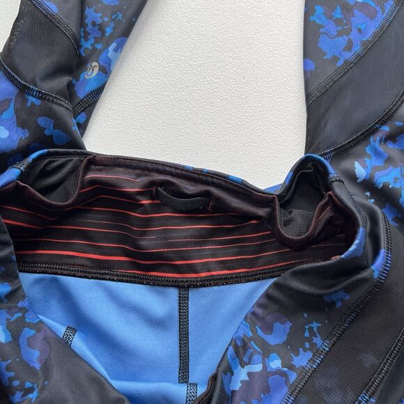 Lululemon Inspire Tight II Full-On Luxtreme Mesh Black Blue Size 6 Athletic Gym - Picture 5 of 6